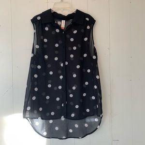 No Boundaries Sheer Polka Dot Blouse
